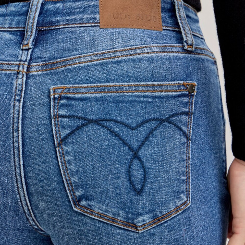 Judy Blue Full Size Mid Rise Classic Cuffed Jeans
